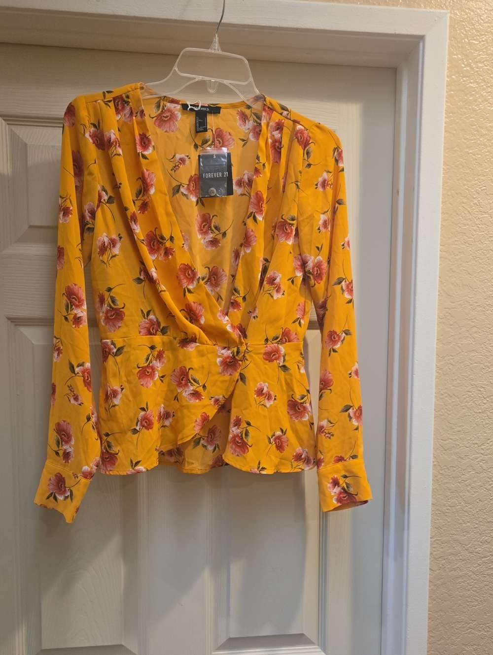 Floral Wrap-Front Blouse